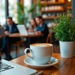 Moment humain et chaleureux de l'instant découverte devant un café pour l'entretient